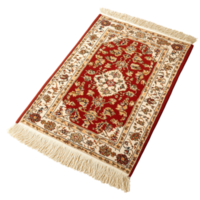 Ornate red carpet with intricate golden patterns creating a sense of luxury and elegance for interiors png