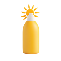 Bright yellow sunscreen bottle reflects summer care and protection from harmful rays png