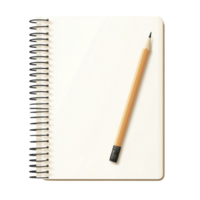 Spiral bound notebook with a sharpened wooden pencil symbolizing creativity inspiration and the limitless possibilities of writing png