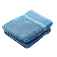 Soft blue towel neatly folded with a smooth texture symbolizing comfort relaxation and the essence of cleanliness and freshness png