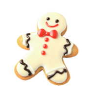 Cheerful gingerbread cookie with a smiling face decorated with icing buttons bringing warmth nostalgia and holiday joy with its delightful sweetness png