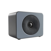 Modern black speaker with a sleek and minimalist design and a powerful sound output brings rich and immersive audio to any space png