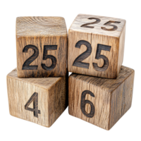 Wooden calendar blocks with engraved numbers are perfect for marking special dates daily png