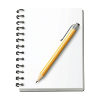 Spiral notebook with a sharpened pencil holds endless possibilities for creativity and ideas png