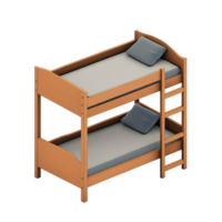 Sturdy wooden bunk bed with a simple and functional design maximizes space efficiency making it a practical choice for shared bedrooms and dormitories png