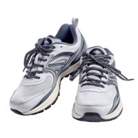 Lightweight white and blue running shoes with a breathable design offer comfort and support making them perfect for athletes and fitness enthusiasts on the move png
