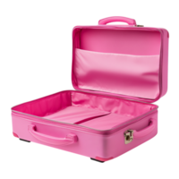 Vibrant pink suitcase with a compact hardshell design offers stylish and secure storage making it a perfect companion for fashionable travelers on the go png