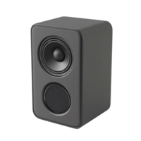 Black speaker with a modern design and a powerful sound output delivering high-quality audio for an immersive experience png