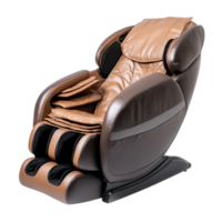 Luxurious brown massage chair with a sleek and ergonomic design providing ultimate relaxation and comfort png
