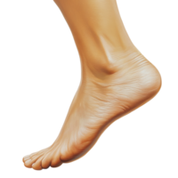 Bare human foot with smooth skin and a slightly arched shape appears to be floating in the air png
