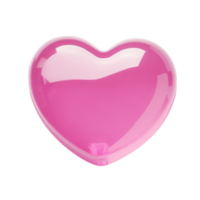Shiny pink heart-shaped object with a glossy surface reflecting light and symbolizing love and affection in design png