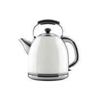 Elegant white electric kettle with a modern curved design ensuring quick and efficient boiling of water for beverages png