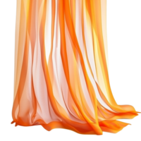 Flowing sheer orange curtain with a lightweight and translucent fabric gently swaying and adding warmth to the decor png