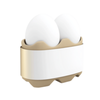 Carton holds two white eggs safely with a smooth shell and a fresh clean appearance png
