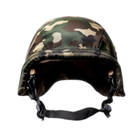 Military camouflage helmet with an adjustable chin strap designed for protection and durability in combat situations png