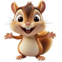Cheerful chipmunk stands with wide open arms and a big smile spreading joy around png