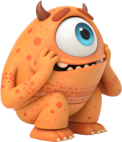 Cheerful cyclops with a joyful expression. . png
