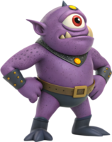 Playful fantasy cyclops with a friendly pose. . png