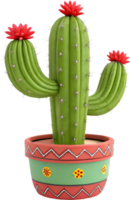 Vibrant desert cactus with a clean and simple design. . png