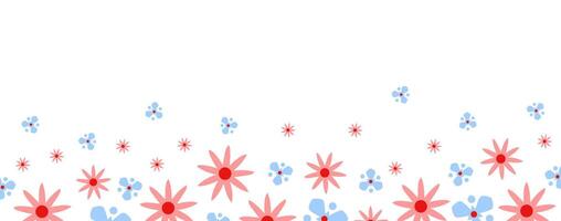 Frame with spring flowers on a white background. Greeting Card vector