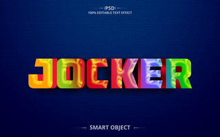 Jocker 3D effect Editable Text Effect Design psd