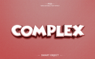 Complex 3D Editable Text Effect Design psd