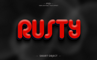 3d red Editable Text Effect Design psd