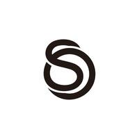 letters os linked circles overlap symbol logo vector