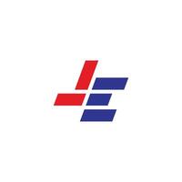 letter le stripes run colorful logo vector