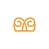 letters m spiral bread lines simple logo vector
