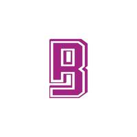 letter pb linked outline simple geometric logo vector