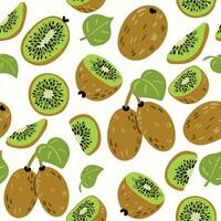 Modern abstract kiwi design with seamless Fruits pattern and unique textures, ideal for fabric, stationery, and home decor. vector