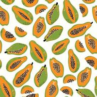 Modern abstract papayas design with seamless Fruits pattern and unique textures, ideal for fabric, stationery, and home decor. vector