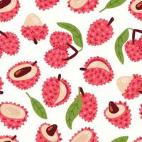 Modern abstract lichees design with seamless Fruits pattern and unique textures, ideal for fabric, stationery, and home decor. vector