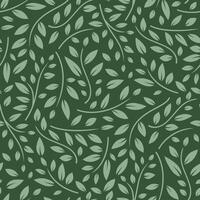 Green leaf branch seamless pattern texture vector