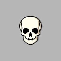 Cool skull with expression happy. Sticker collection can be use as logo, symbol, icon. vector