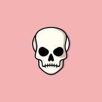 Cool skull with expression angry. Sticker collection can be use as logo, symbol, icon. vector