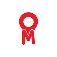 Letter M geo tag logo icon design template elements. Simple and modern illustration logo design initial M pin location. vector