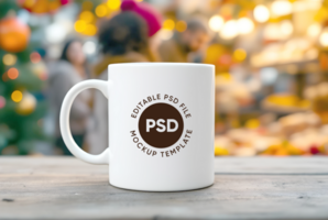 Mug Mockup with Realistic Reflection and Highlights psd