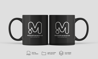 High-Resolution Porcelain Mug Mockup for Print-on-Demand psd
