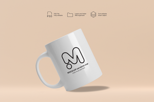 Mug Mockup with Realistic Textures and Shadows psd