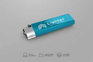 Open and Closed Lighter Mockup Set for Versatile Design psd