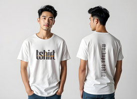 Ultra-Realistic Floating T-Shirt Mockup for Web Display psd