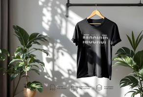 T-Shirt Mockup with Different Color and Fabric Variations psd