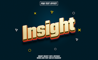 3D Insight text effect fully editable psd