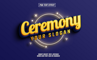 3D text effect Ceremony with editable slogan psd