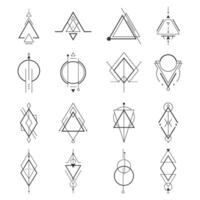 Geometric symbols and minimalistic abstract line art vector