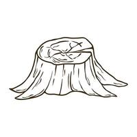 tree trunk illustration design graphic line art, hand drawn vector