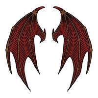 design , hand drawn Illustration of a pair of devil wings vector