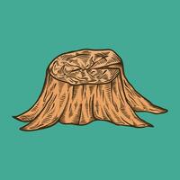 Tree trunk illustration design, hand drawn vector